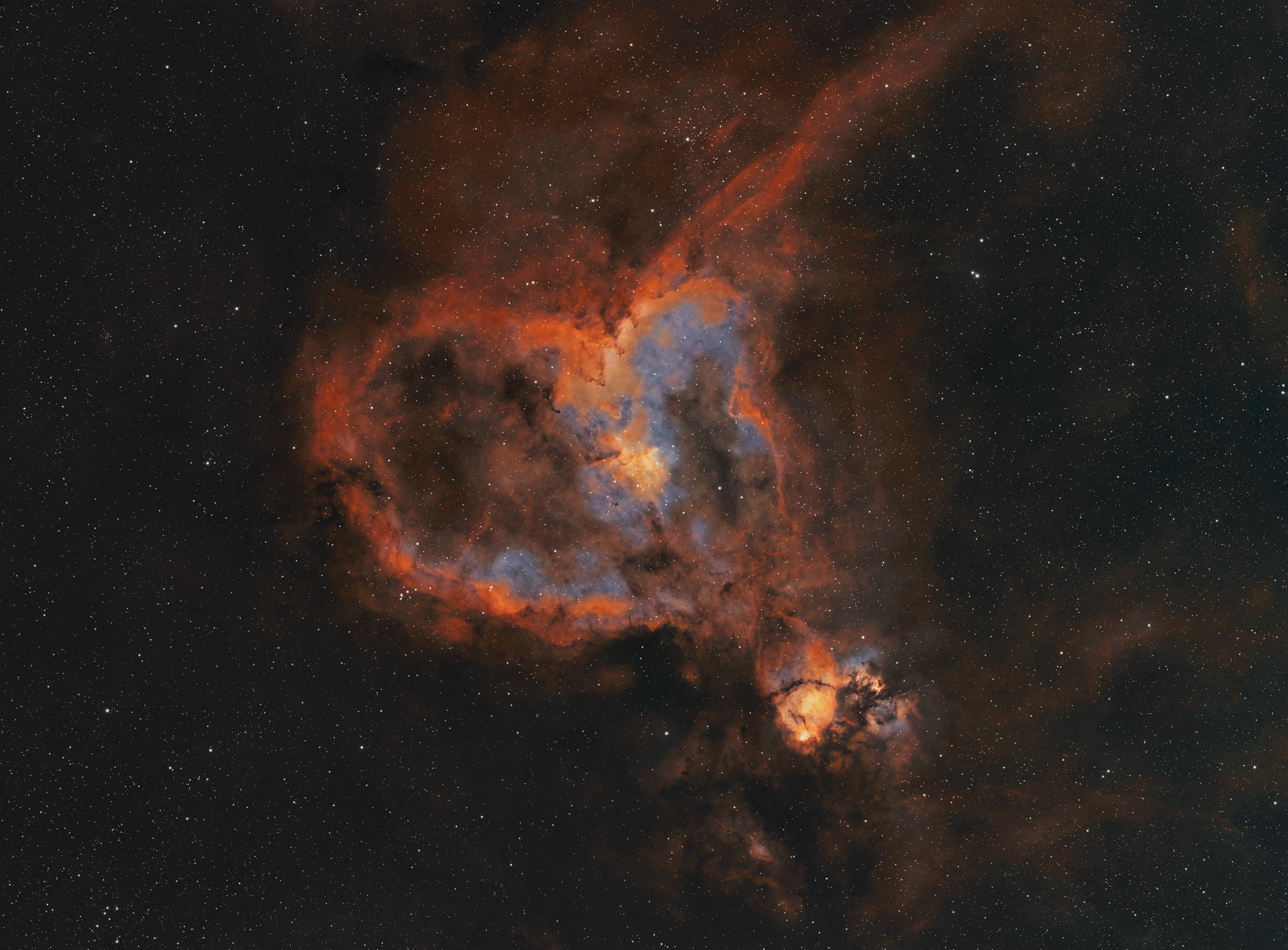 IC1805 Heart Nebula in deep red emission light